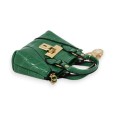 Green crocodile effect shiny keychain wallet