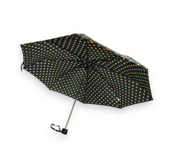 Manual folding umbrella with multicolored polka dots