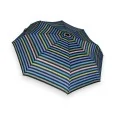 Parapluie pliant manuel motifs lignes bleu