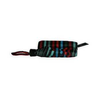 Manual folding umbrella with wide red lines