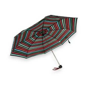Paraguas plegable manual con líneas anchas rojas