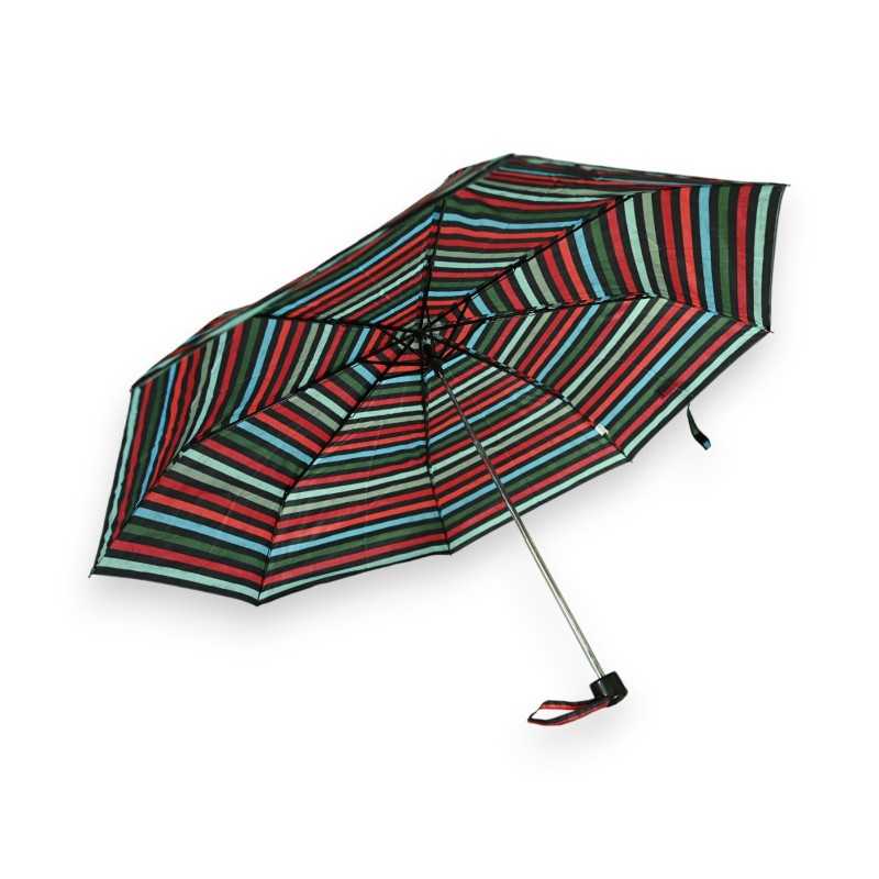 Paraguas plegable manual con líneas anchas rojas