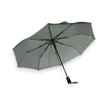 Automatischer Vichy Schwarz Faltbarer Regenschirm
