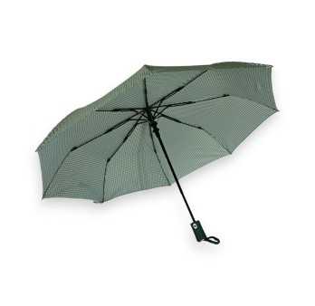 Automatischer Falt-Regenschirm mit Entengrün-Vichy-Muster