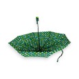 Ombrello pieghevole semi-automatico a pois sfumature di verde