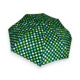 Semi-automatic folding umbrella with green shades polka dots