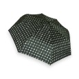 Semi-automatic folding umbrella, black with beige dotted lines