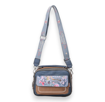 Square shoulder bag Sweet & Candy butterflies shades of blue