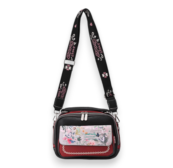 Square shoulder bag Sweet & Candy red and black butterflies