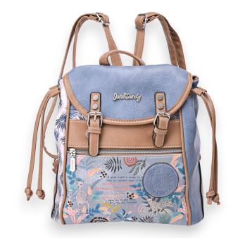 Backpack Sweet & Candy tropical forest blue camel