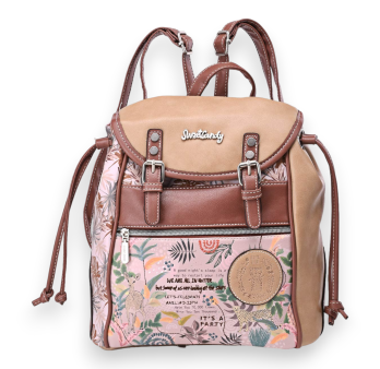 Sweet & Candy Tropical Forest Pink and Camel Backpack