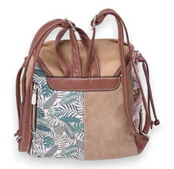 Mochila Sweet & Candy selva tropical rosa y camel