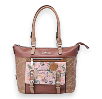 Sweet & Candy Handbag with Pocket Straps in Brown Shades