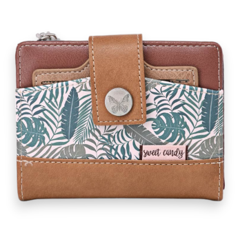 Sweet & Candy Tropical Forest Pink and Camel Wallet Purse