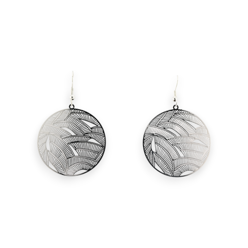 Round Silver Lightweight Lace Metal Earring