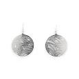 Silver Round Earrings with Delicate Metal Lace