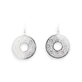 Silver-tone round earrings with lace pattern