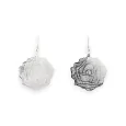 Silver rose lace metal mirror earrings