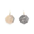 Golden Rose Lace Metal Mirror Earrings