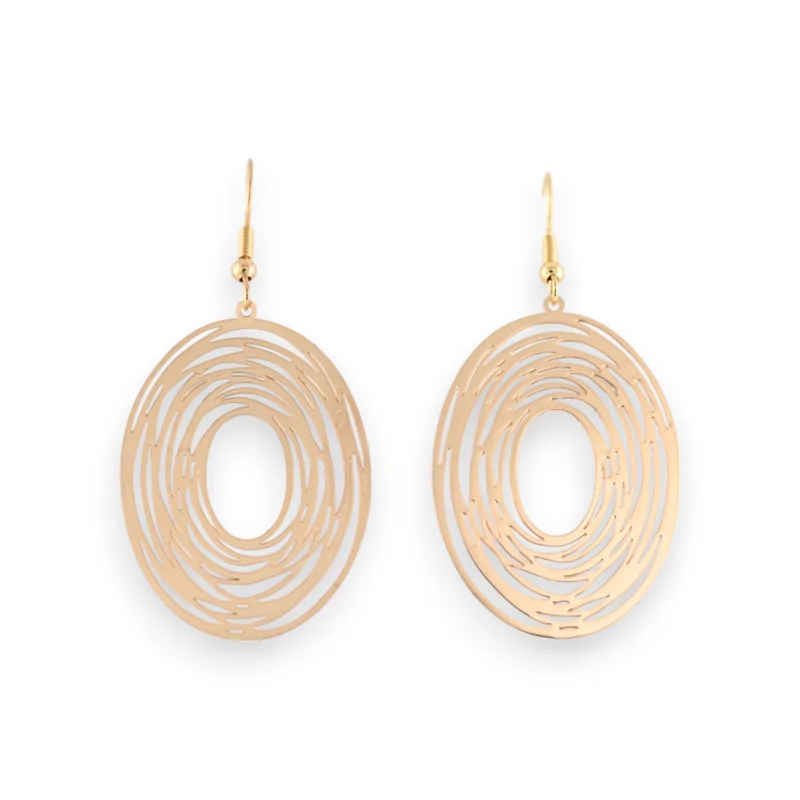 Gold oval earrings