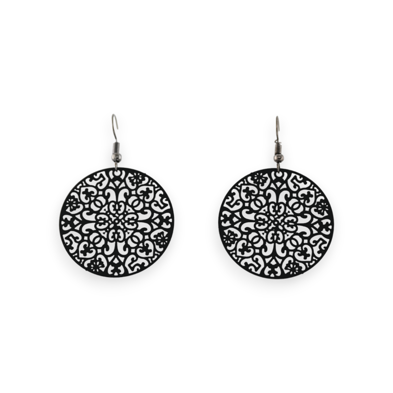 Black arabesque earrings