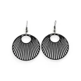 Black metal earrings with radiant design