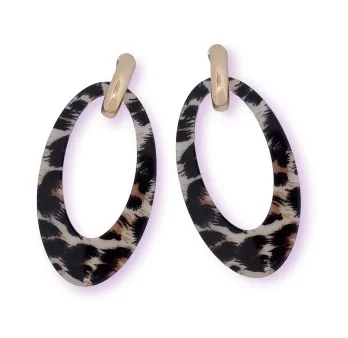 Grandes boucles d'oreilles léopard et or Grandes boucles d'oreilles léopard et or