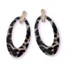 Pendientes leopardo ovalados dorados 8,5cm