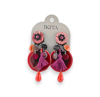 Multicolored metal clip-on earrings from Ikita