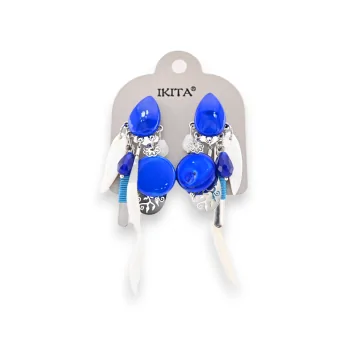 Pendientes de metal azul rey de Ikita