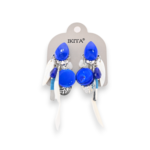Royal blue metal earrings from Ikita