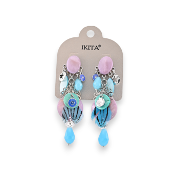 Multicolor metal clip-on earrings from Ikita