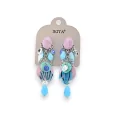 Multicolored metal clip-on earrings by Ikita