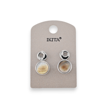 Ikita brand mother-of-pearl metal earrings