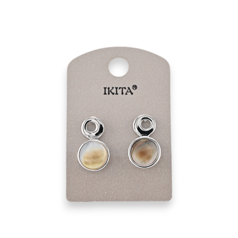 Boucles d'oreilles métal nacre marque Ikita