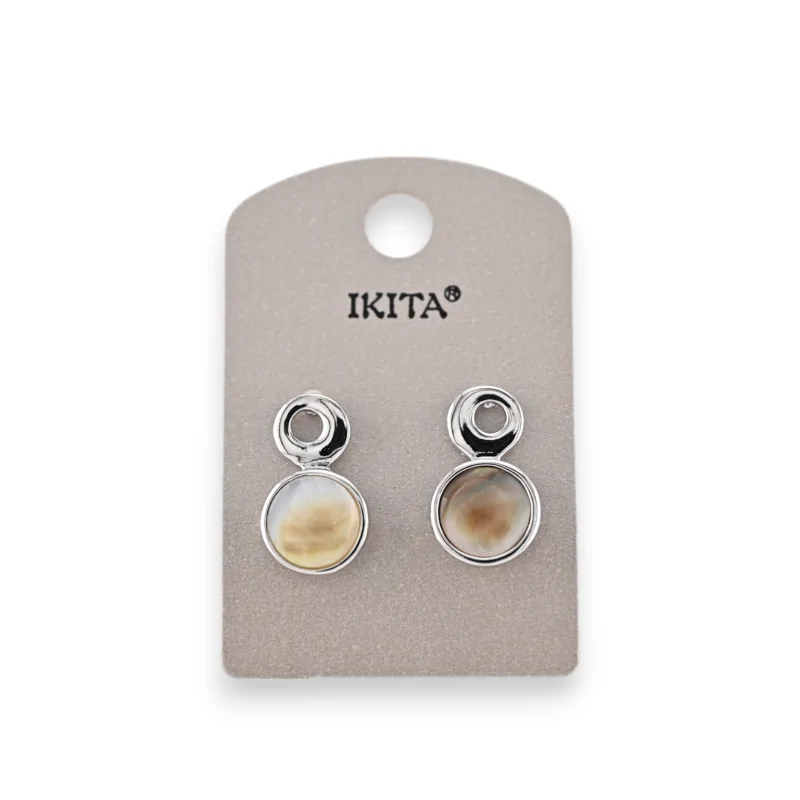 Metal mother-of-pearl earrings brand Ikita