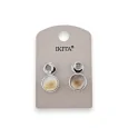 Metal and mother-of-pearl earrings by Ikita