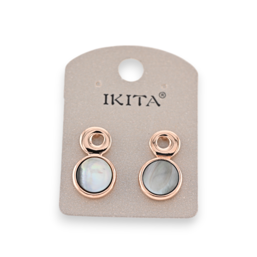 Golden metal mother-of-pearl earrings brand Ikita