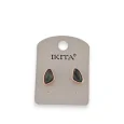 Gold metal and mother-of-pearl earrings by Ikita