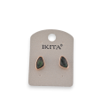 Goldfarbene Metall-Ohrringe mit Perlmutt von der Marke Ikita