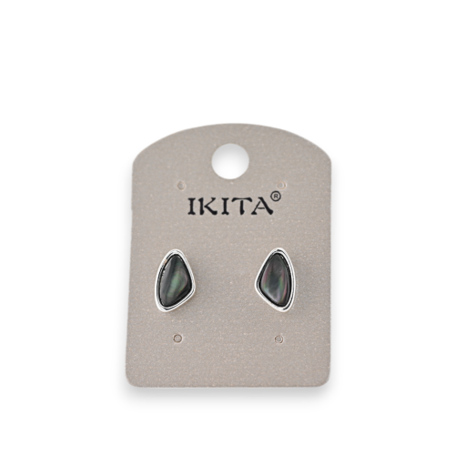 Silver metal mother-of-pearl earrings Ikita brand