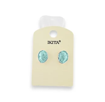 Silver metal turquoise earrings by Ikita brand