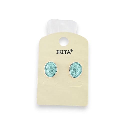 Silver-plated metal turquoise earrings brand Ikita