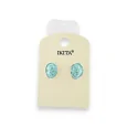 Silver metal turquoise earrings by Ikita brand