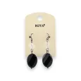 Black and white metal dangle earrings by Ikita