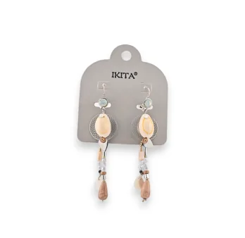 Silver metal seashell earrings by Ikita brand