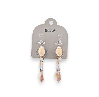 Silver-plated metal shell earrings brand Ikita