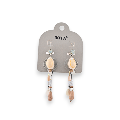 Silver-plated metal shell earrings brand Ikita