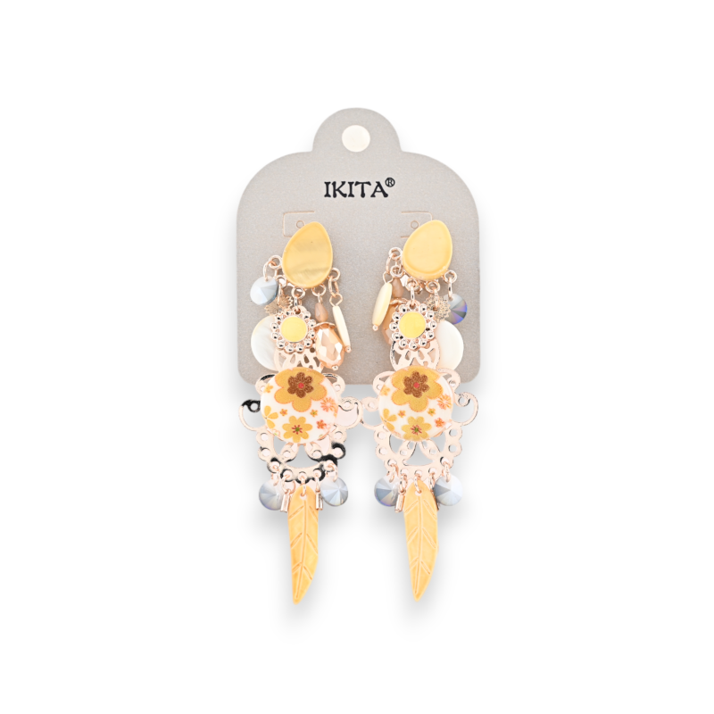 Clip-Ohrringe im schicken Bohème-Stil aus vergoldetem Metall der Marke Ikita