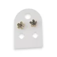 Boucles d'oreilles métal doré vieilli fleur marque Ikita